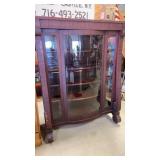 Mahogany Veneer Bow Front China Cabinet