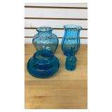 Vintage Blue Glass Vases