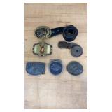 Assortment of Belts and Belt Buckles