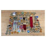 Assortment of Pins, Pencils and Medals