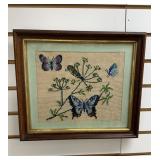 Framed Needlepoint- Butterflies, 14x12