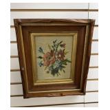 Walnut Framed Needlepoint, 13.5x 15
