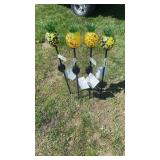 4 31" Glass Pineapple Solar Light Decorations