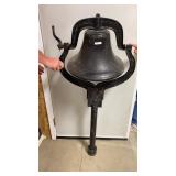 Antique Cast Iron Church Bell on Stand