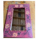 Wood Flower Frame Mirror, 24" x 16ï¿½