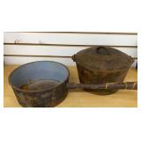 2 Cast Iron Pots