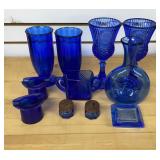 Vintage Cobalt Blue Glass Set