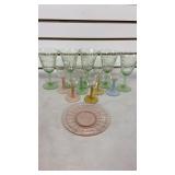 Asst. of Colorful Wine Glasses & Plate