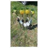 4 31" Glass Pineapple Solar Light Decorations