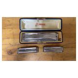 3 Hohner Harmonicas
