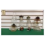 4 Glass Oil Lamps