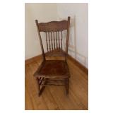 Oak Ladies Rocker w/ Leather Seat