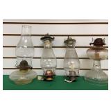 4 Glass Oil Lamps