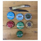 Pocket Knife and 7 Pins