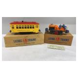 Lionel Trains Trolley & Gang Car w/ Boxes