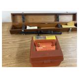 Vintage Mossberg Rifle Scope and Case Card Box