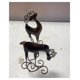 2 Metal Deer Decor