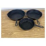 3 Cast Iron Skillets