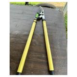 Set of Yellow Adjustable Handle Pruning Shears