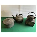 Copper Tea Kettle, Steamer, Biscuit Tin