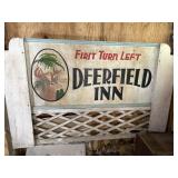 Large (57" X 91") "Deerfield Inn" Sign W/Lattice