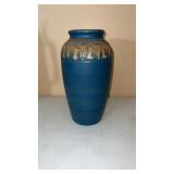 14" Blue Pottery Vase