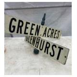 This is a Great Corner Street Sign W/ 2 1/2" Pipe