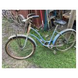 Old Girls Bike With Market Basket