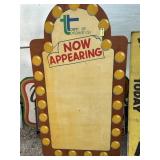 Wood sign- Now Appearing - 40" x 72"