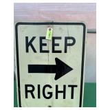 Metal Sign- Keep  Right   18" x 24"