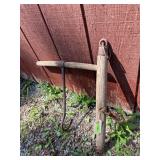 Antique Evener & Wood Handle Hay Hook
