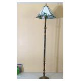 Lead Glass Lamp Shade (No Cord) Wood Pole