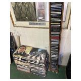 Quantity of 33 Record Albums & Rack of CD