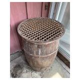 Barrel w/ Charcoal, Grate On Top