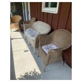 4 Piece Wicker Patio Set, Side Table