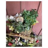 Basket W/  Fake Flowers