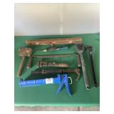 Box: Caulk Gun, Draw Shave, Drill Brace,
