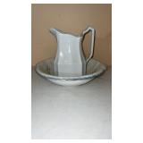 Ironstone Pitcher W/Misc Bowl