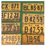 9- NY State License Plates, 2 Sets 1948