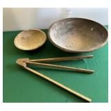 2- Wooden Bowls, Towel Rack