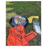 Tire Cover, Raincoat, Road Closed Signs, Etc.