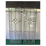 Pair of Leaded Glass Windows (11 1/2 X 35")