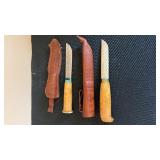 2 Signed Hunting Knives With Sheathï¿½s