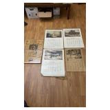 Early Calendars and Newspaper Clipping