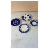 4 Flow Blue Plates