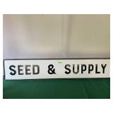 Metal Sign: FEED & SUPPLY 9" X 46" with hanger