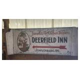 Lg. Deerfield  Inn Sign, Johnsonburg NY 94" x 35"