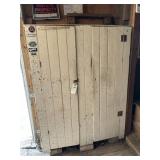 Old Double Door Wooden Cabinet With Shelves