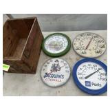 4 - Thermometers and Wooden Crate