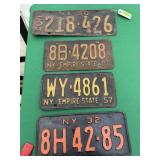 4- NY License Plates- See Pictures